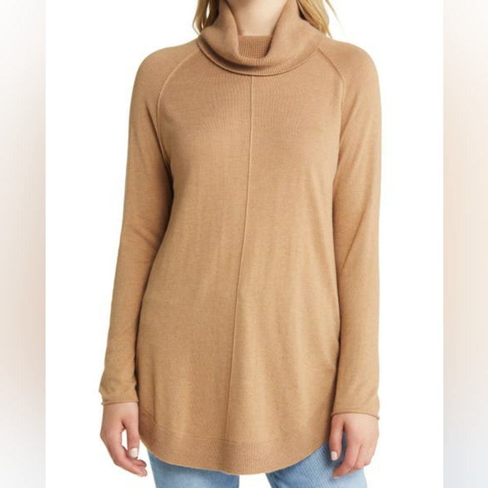 Tahari Camel Tan Turtleneck Sweater
